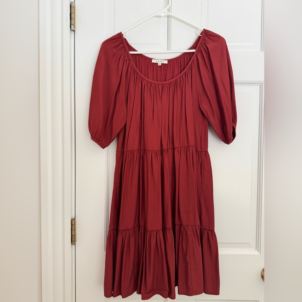 Z Supply - Brick-Red Tiered Dress